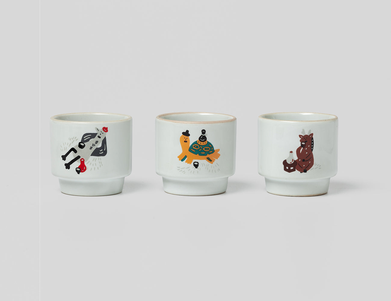 traditional ceramic cup set (color)