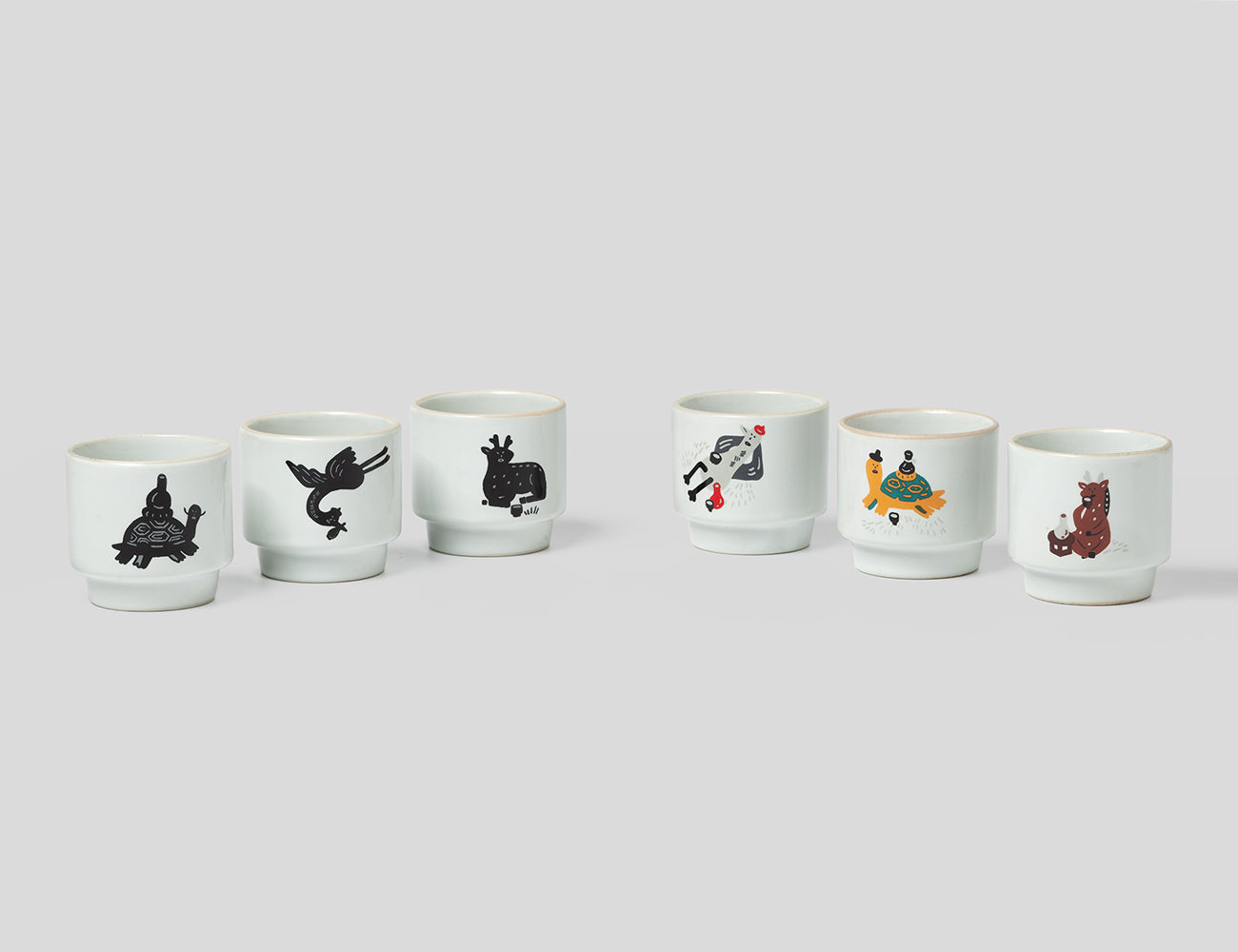 traditional ceramic cup set (color)